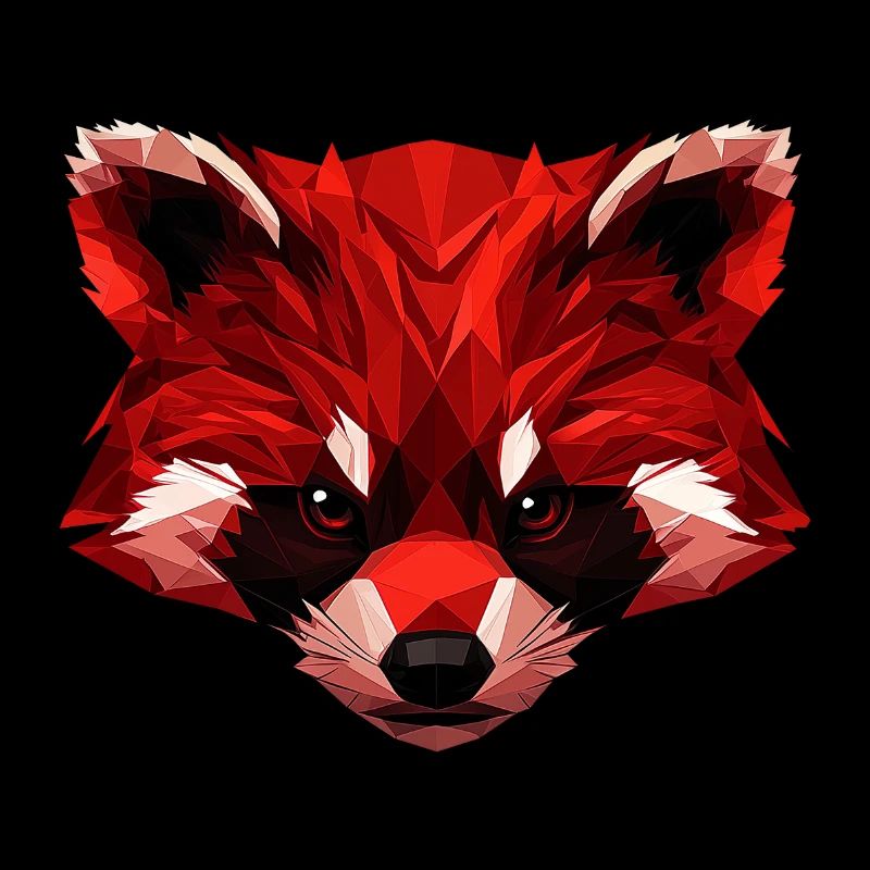 Red Panda Low Poly Art Design