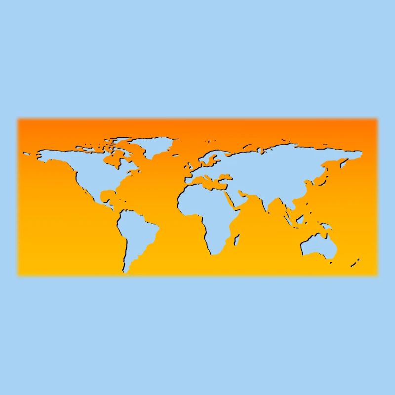 Carte du monde orange transparent
