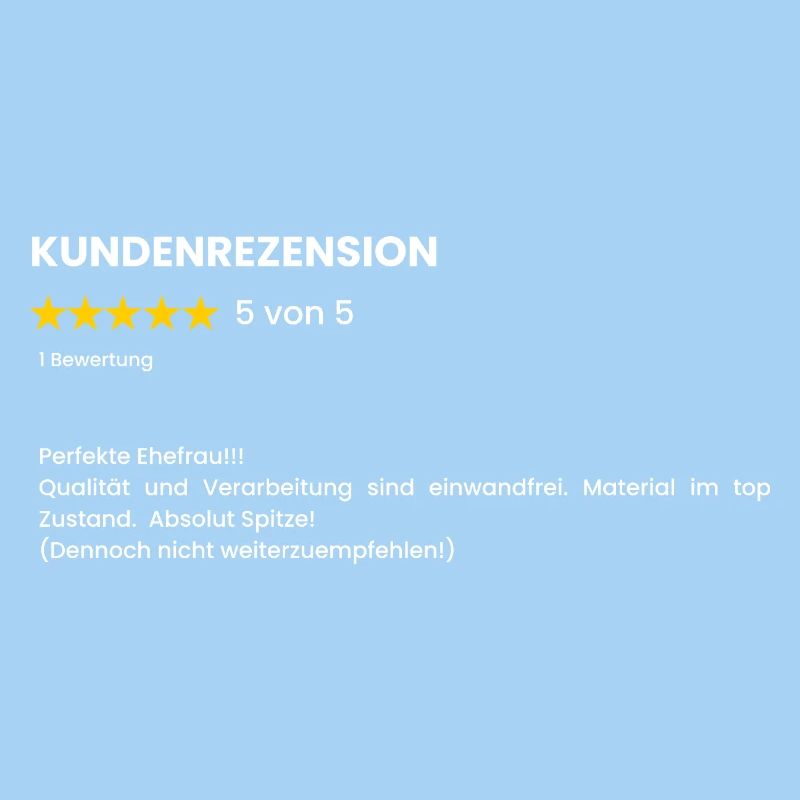 Kundenrezension Bewertung Ehefrau lustig 5 von 5