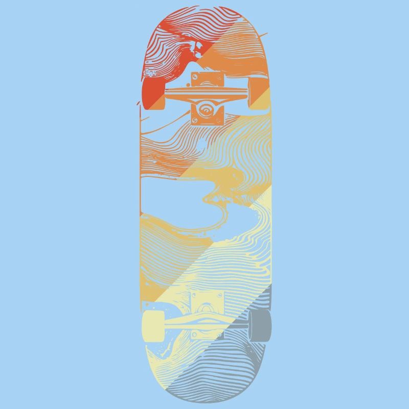 Retro Skateboard Zeichnung