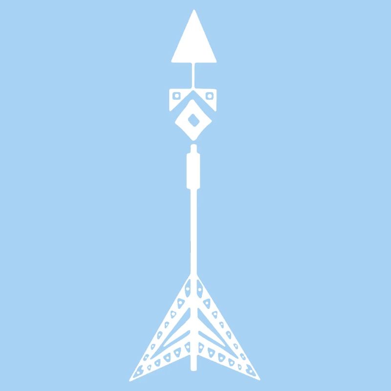 Symbole blanc d'une flèche amérindienne