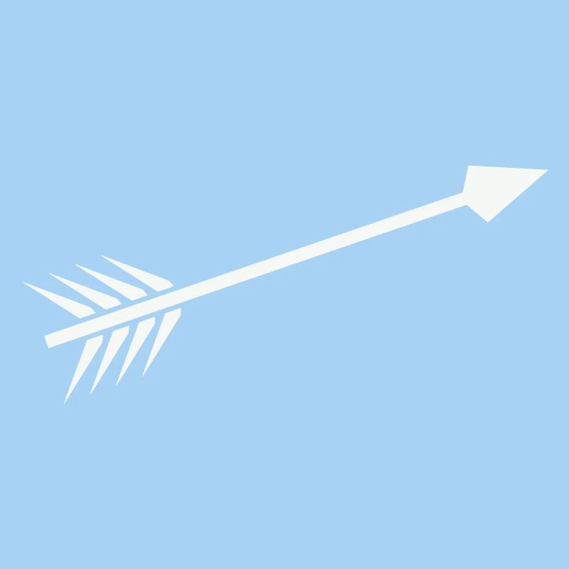 White arrow with feather