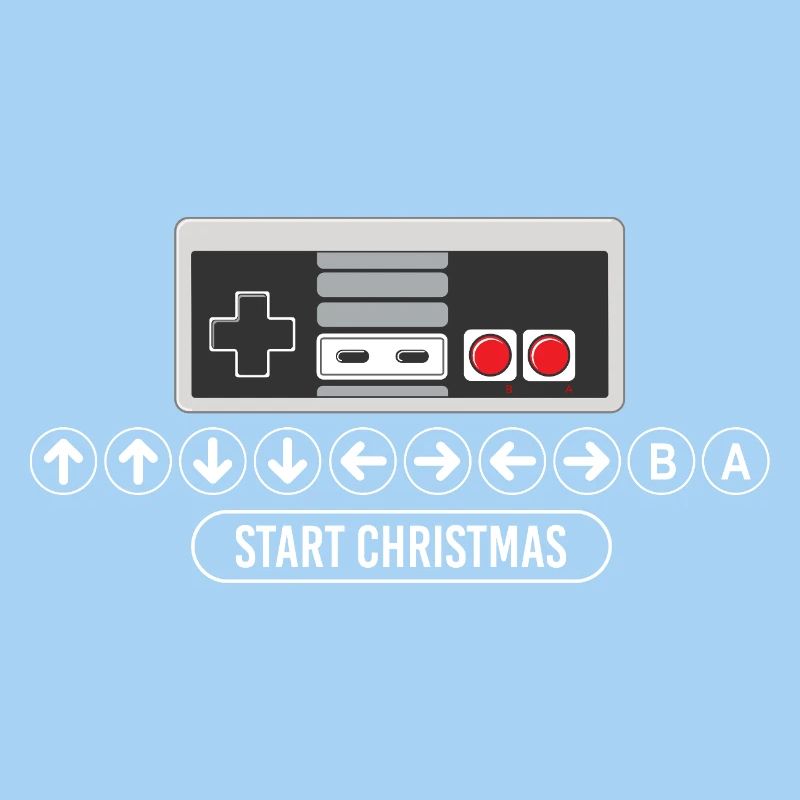 Cheat Code Start Christmas Gaming Gamer Video Game