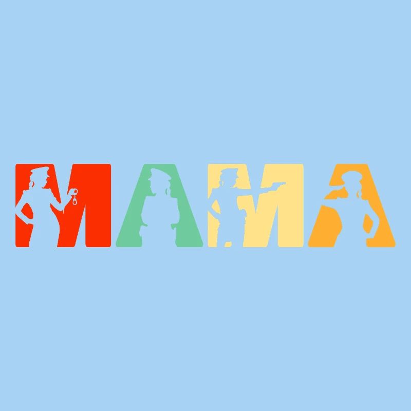 Polizei Mama Polizei Mutter Retro