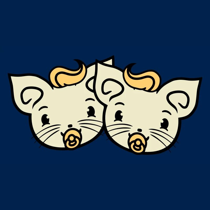 2 pacifiers cats Two baby siblings twins