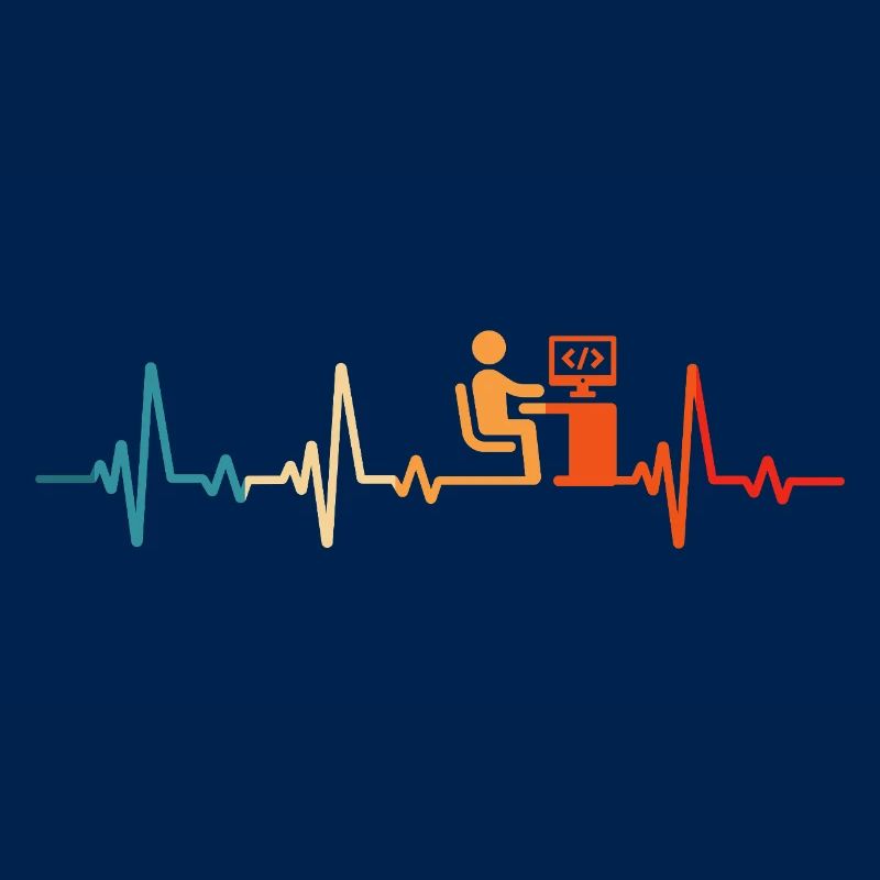 Programmer Retro Heartbeat Computer Scientist code