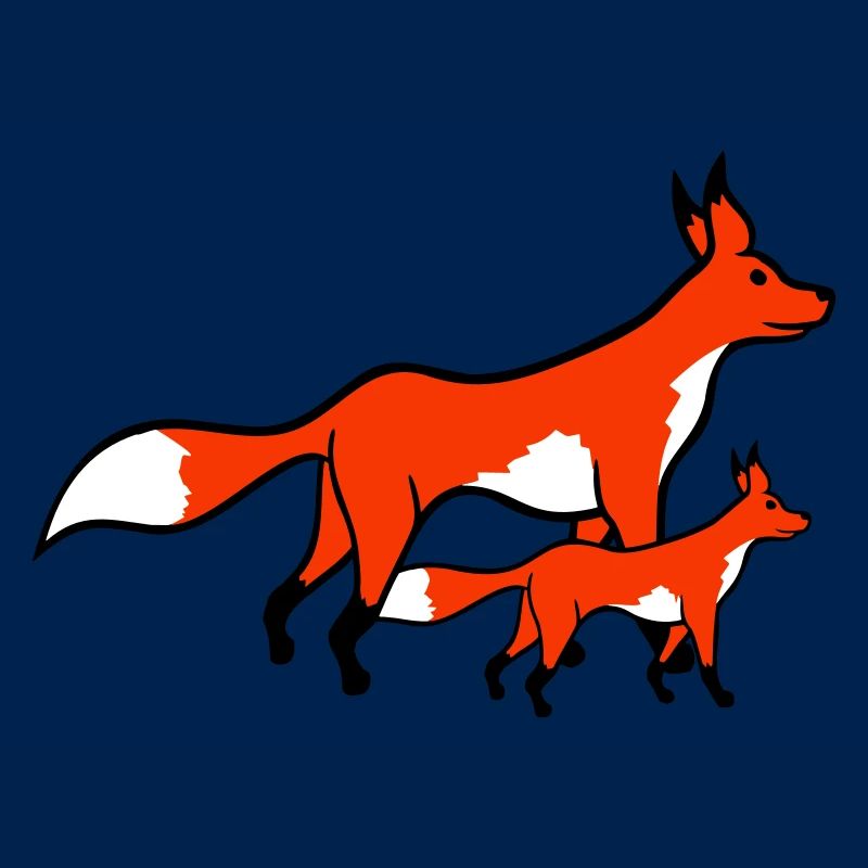 2 Füchse Mutter Rotfuchs Kleines Kind Vater Mama