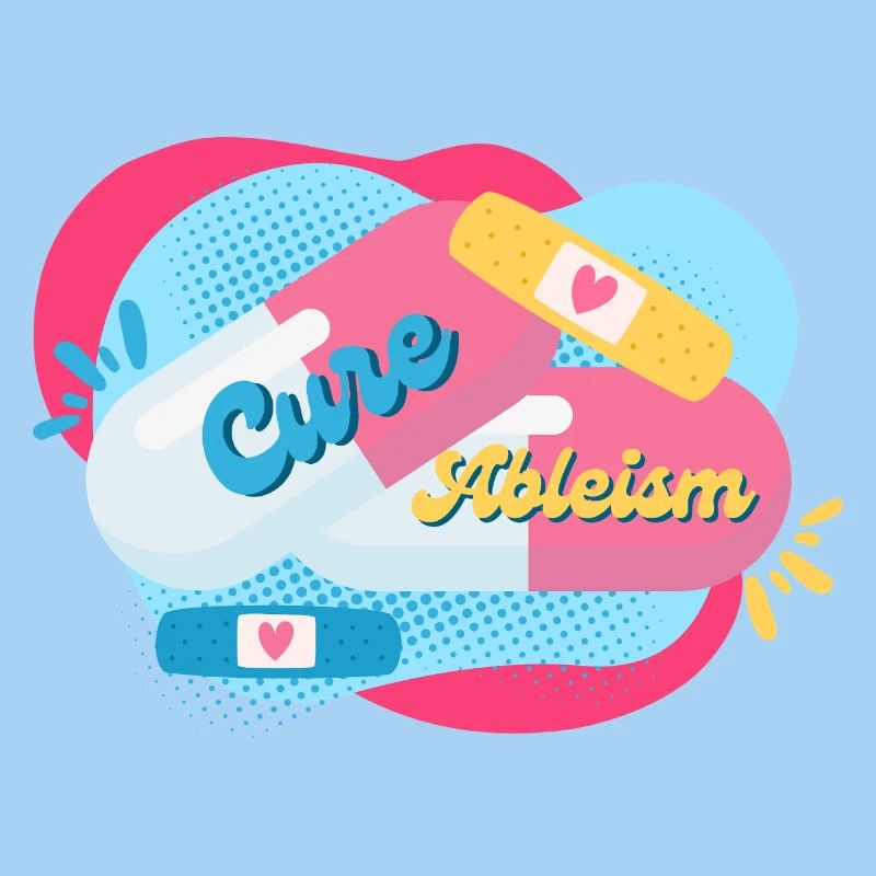 Cure Ableism Colorful Background Pills Patch