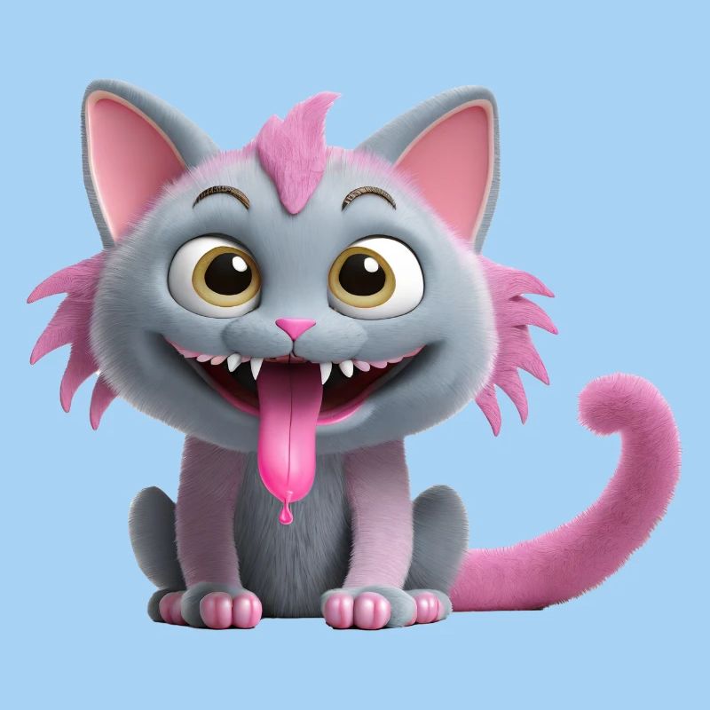 Chat monstre effrayant et mignon