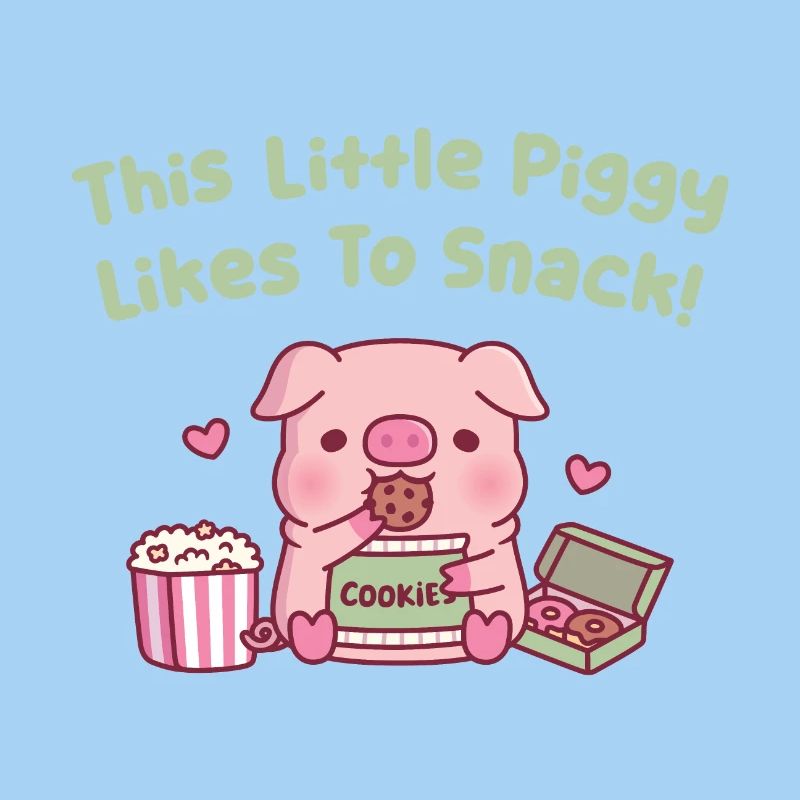 Mignon Ce petit cochon aime grignoter