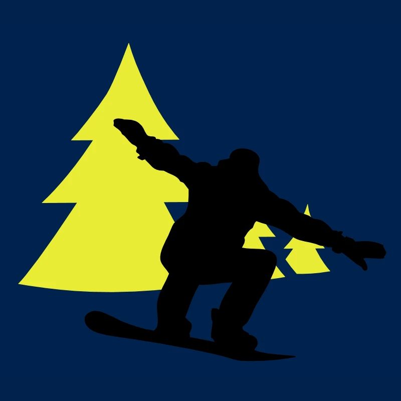 snowboarder trees