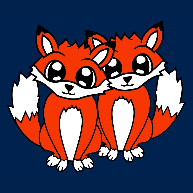 2 Foxes Friends Red Fox Two Wild Animals Team
