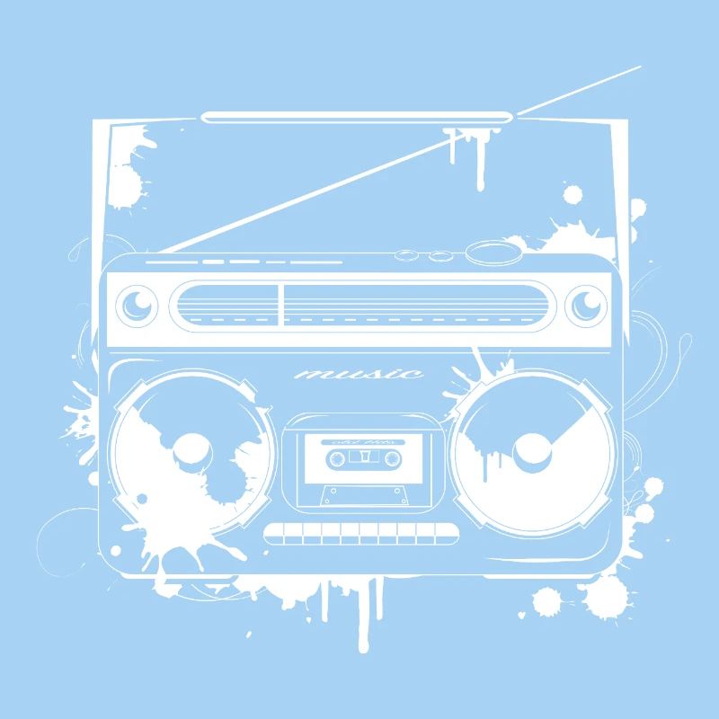 Retro Ghettoblaster Graffiti – Musik aus den 80ern