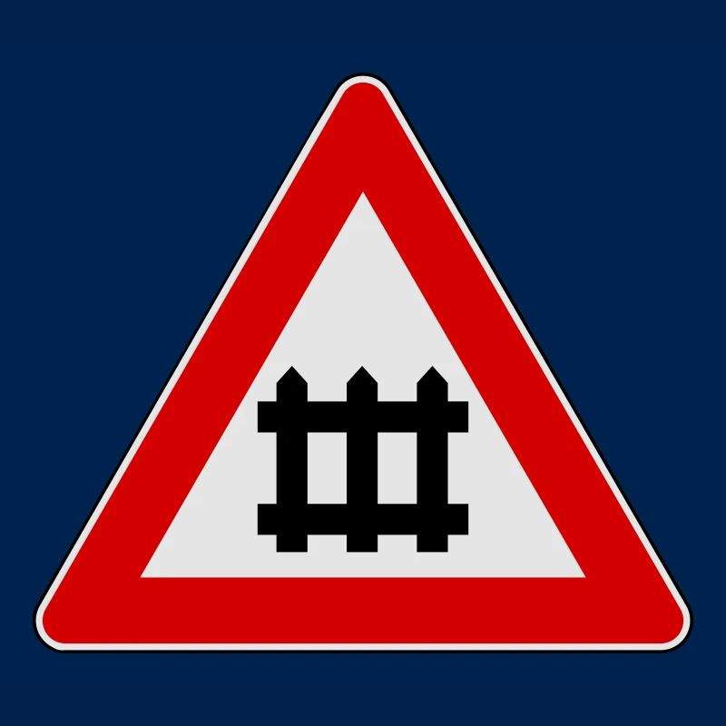 Warning train gate sign
