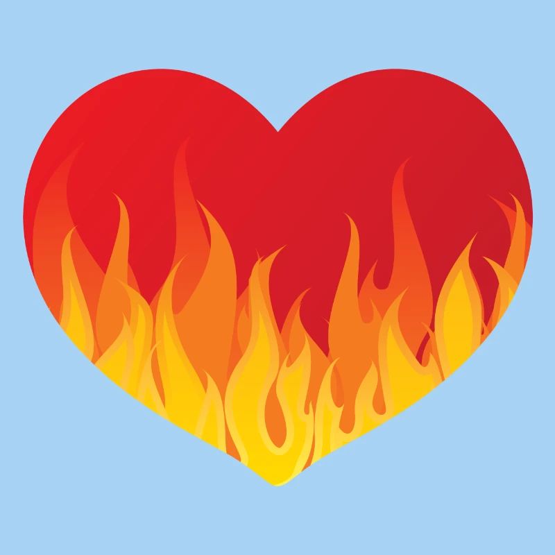 Heart with fire de