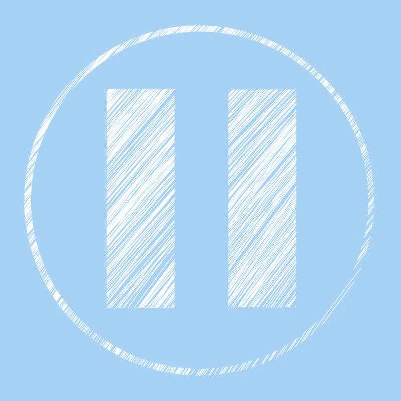 Hand-drawn pause icon in scribble look