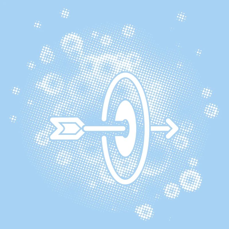 Flèche avec arrière-plan de points