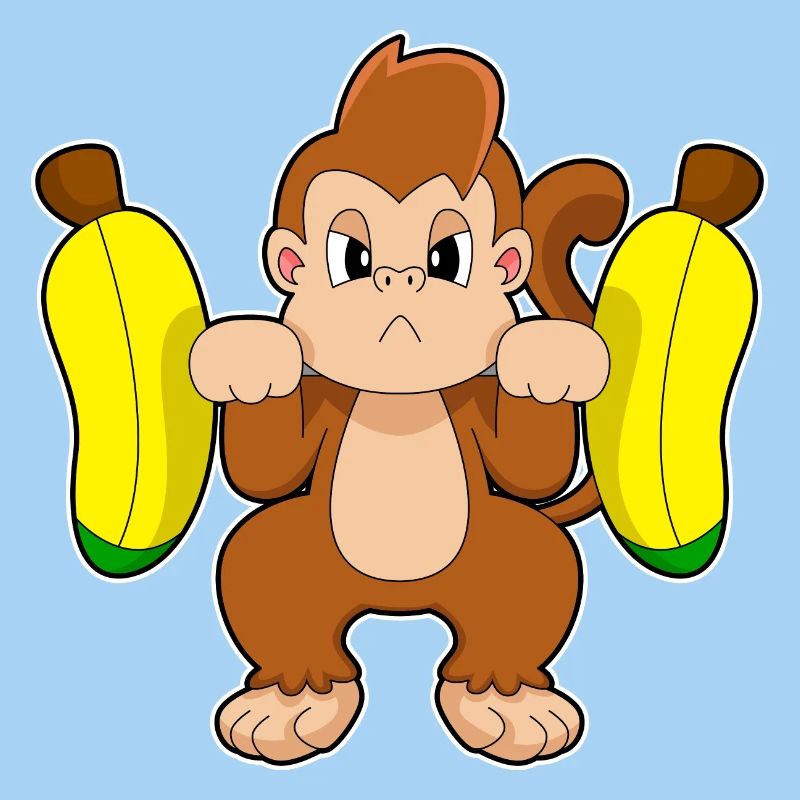 Affe Banane Hantel