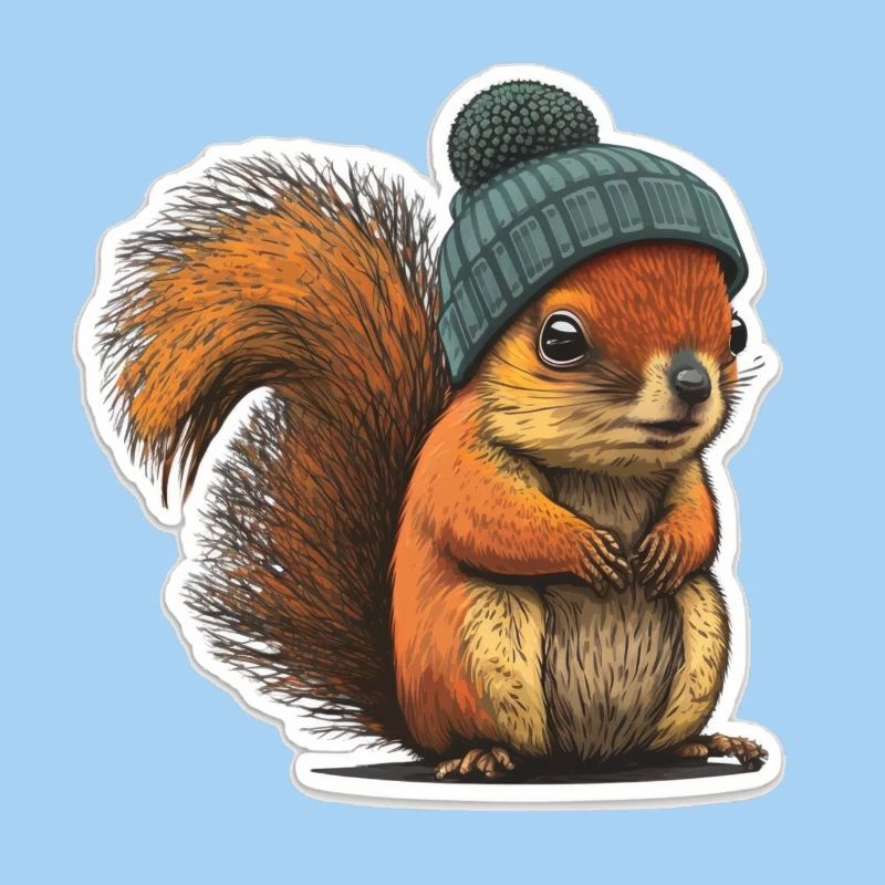 Eichhörnchen mit Beanie