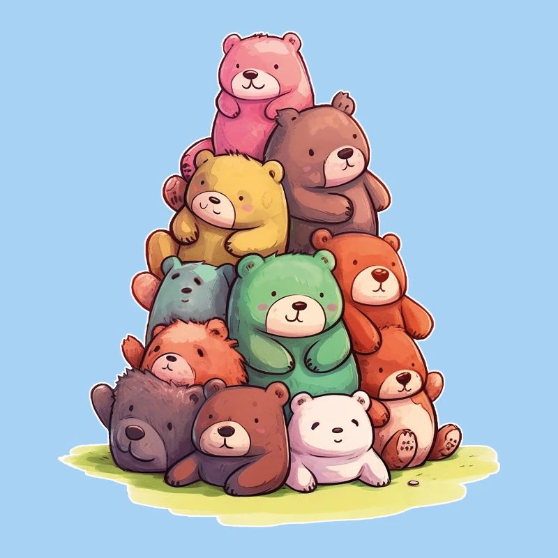 Funny teddy bears Colorful bears
