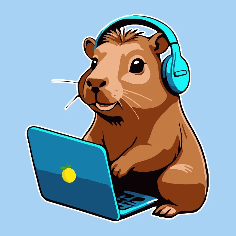 Capybara Programmeur Codeur Ordinateur