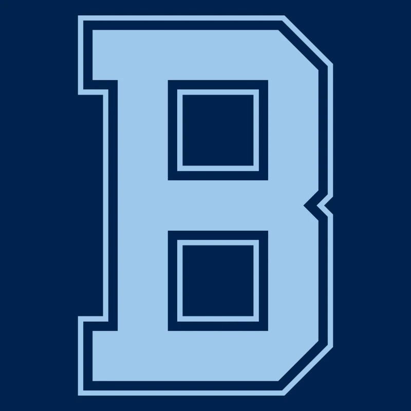 Monogramm Hellblau Varsity College Initiale B