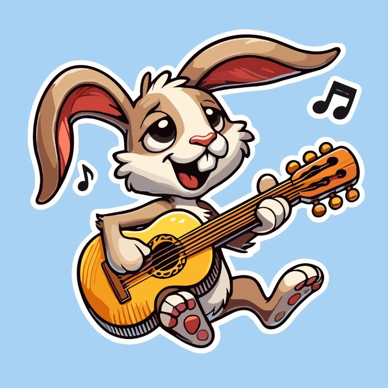 Hase spielt Gitarre