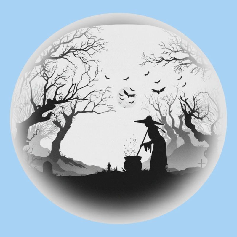 Silhouette de chaudron de la forêt hantée