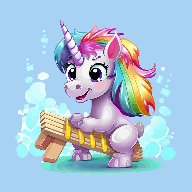 Regenbogen Einhorn Schlitten