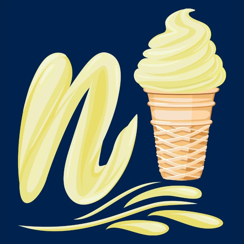 N'ice Softeis-Emoji mit Buchstaben N Vanille