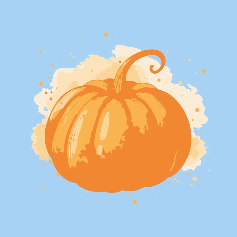 Bright stylized orange pumpkin