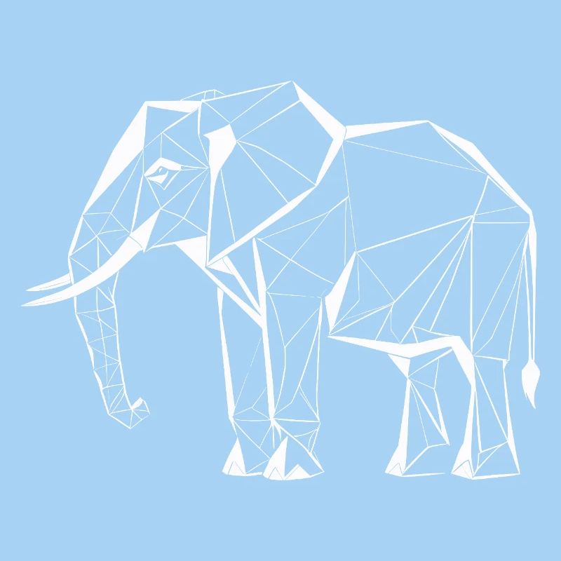 Polygon Elephant – Geometric Animal Design
