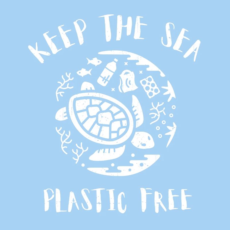 Please Keep the Sea Plastic Free Turtle Scene