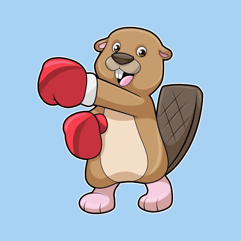Castors en boxe avec des gants de boxe