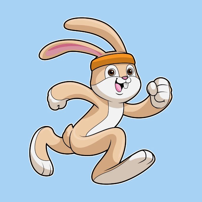 Rabbit jogging with headband
