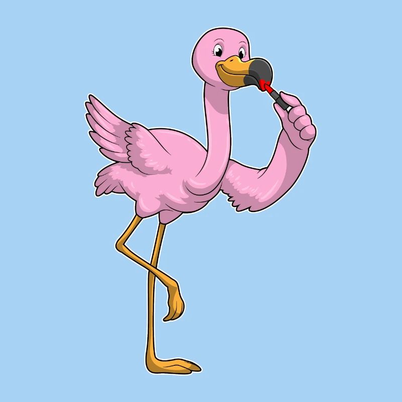 Flamingo mit Lippenstift