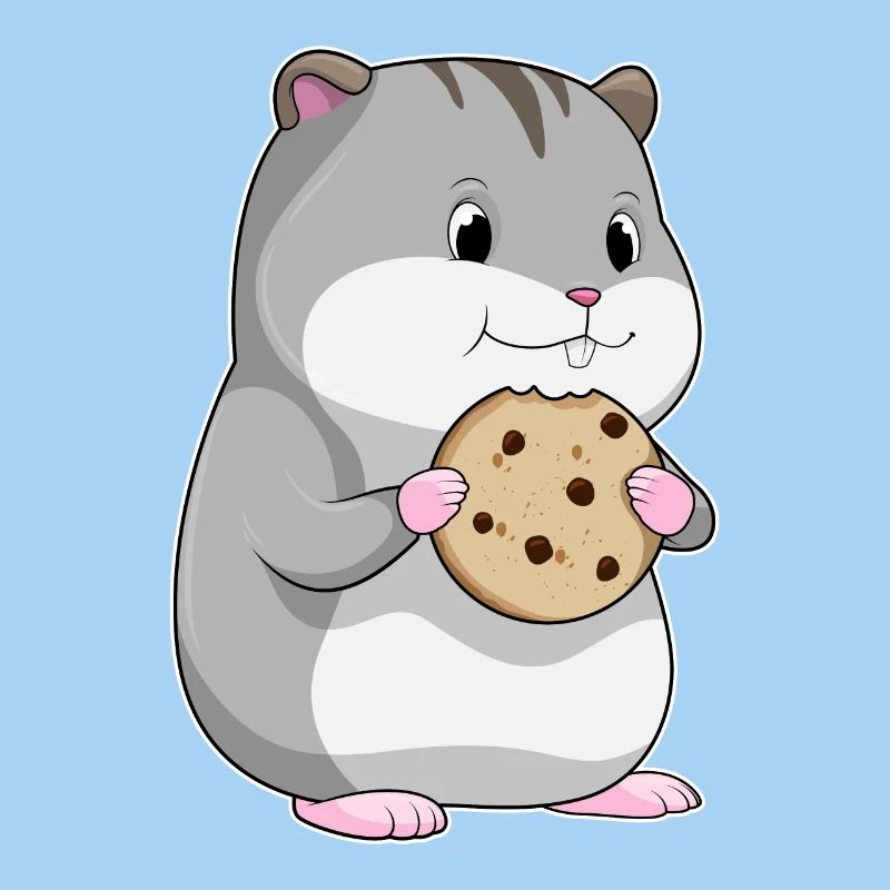 Hamster with biscuit