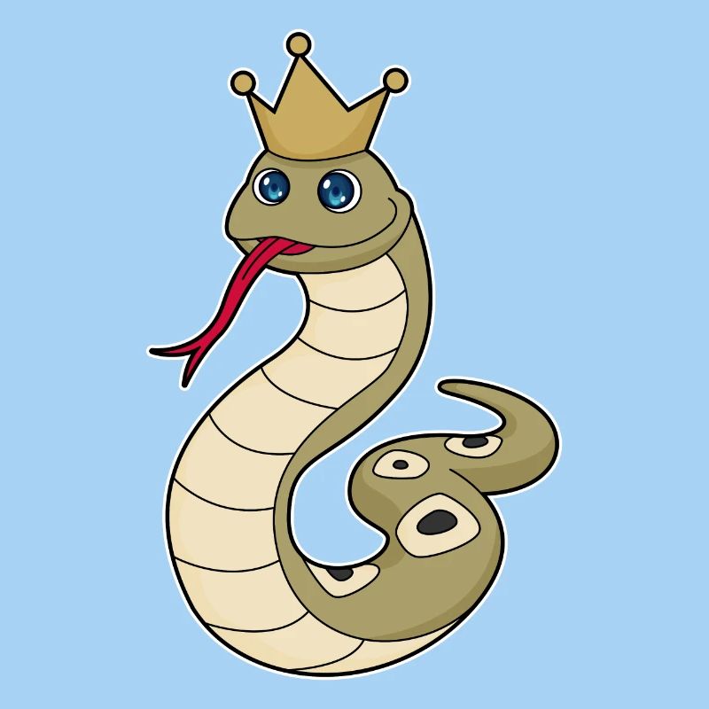 Snake as king with crown