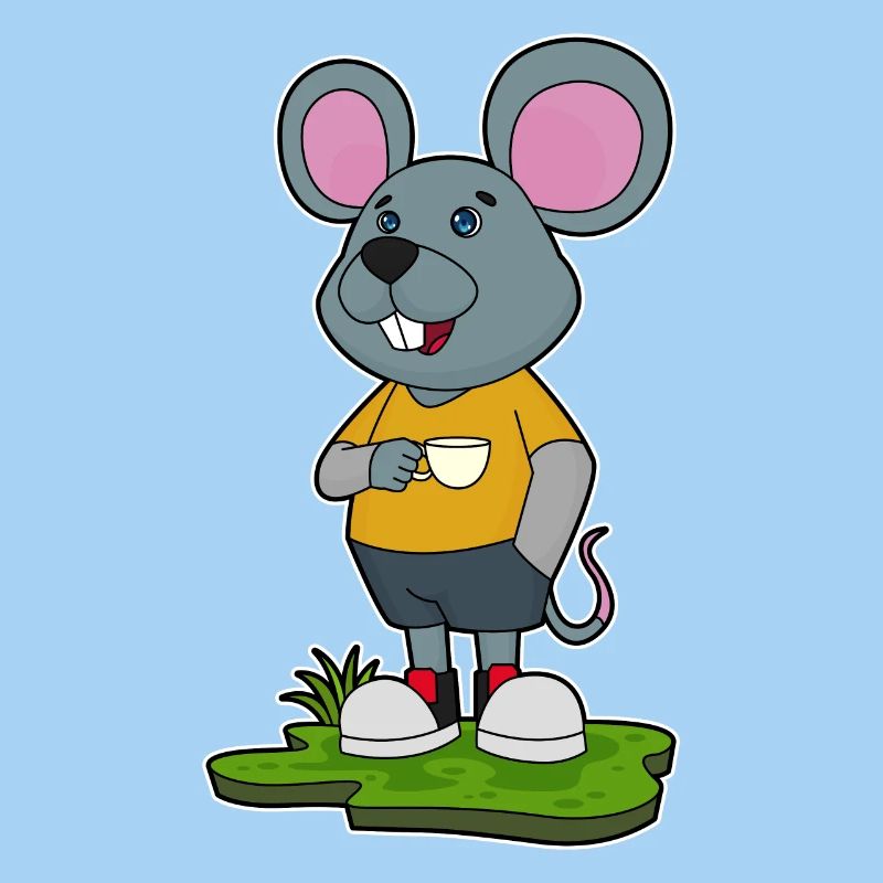 Mouse with coffee cup