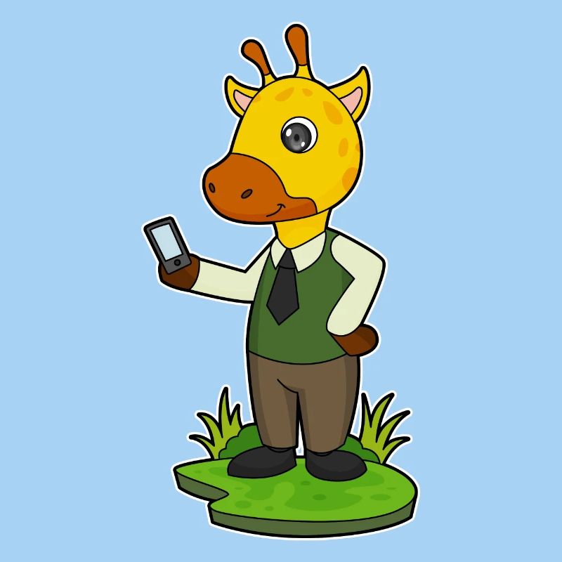 Giraffe mit Handy