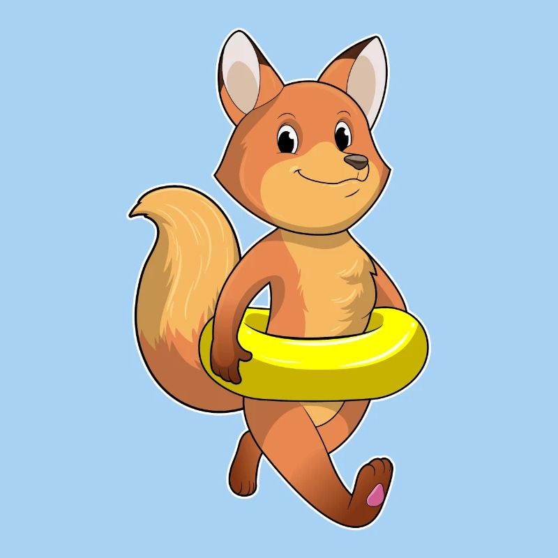 Fuchs mit Rettungsring