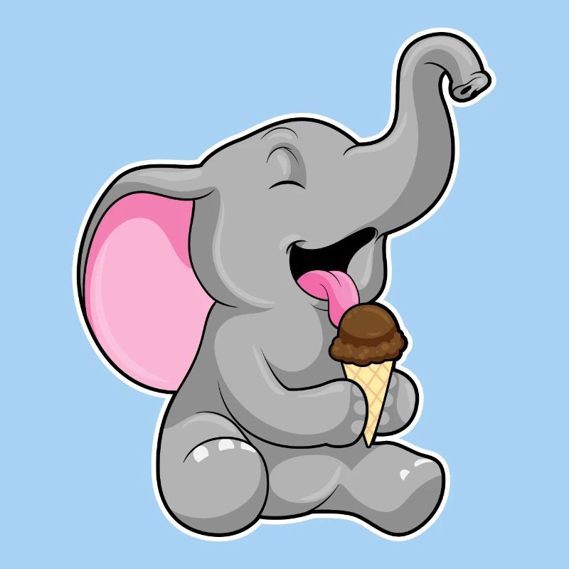 Elefant mit Schoko Waffeleis