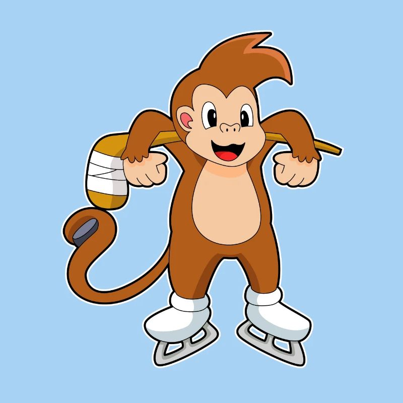 Affe Eishockey Eishockeyschläger