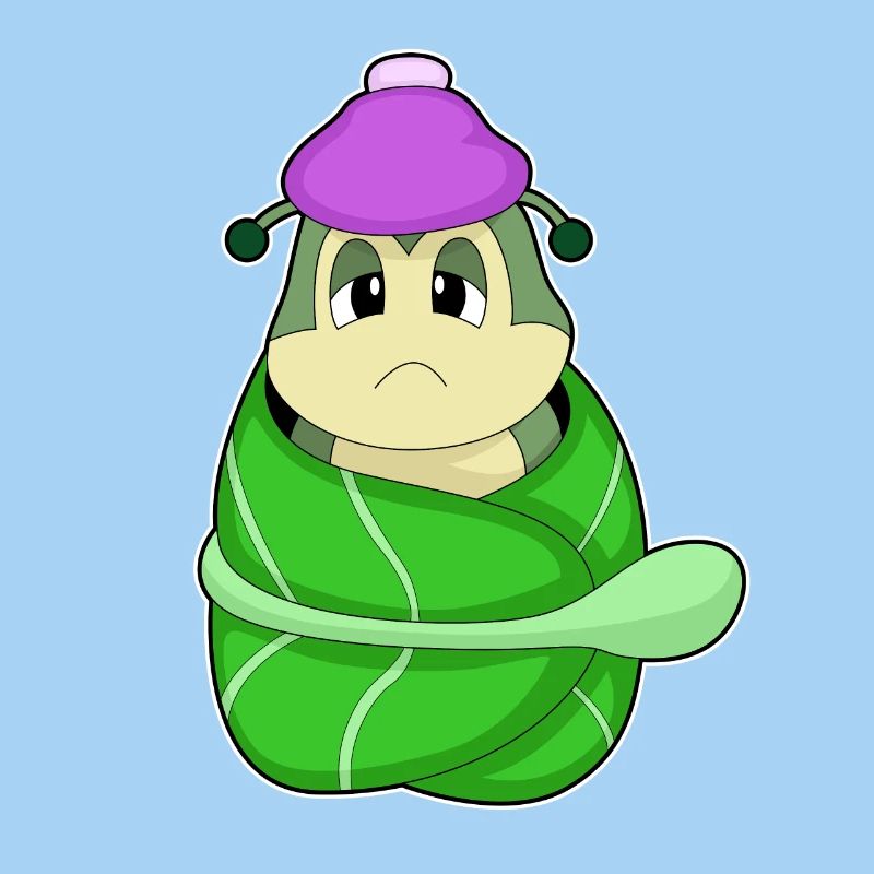 Caterpillar leaf sick