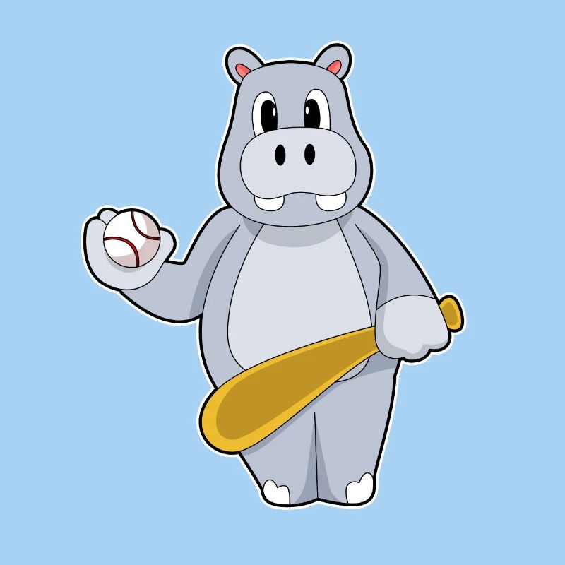 Nilpferd Baseball Baseballschläger