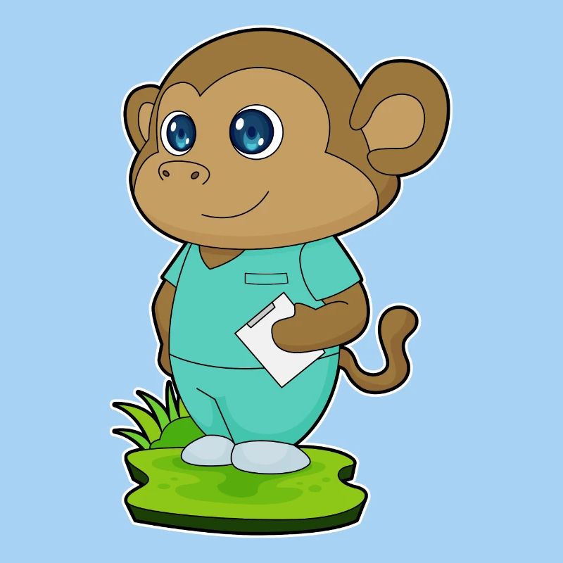 Affe Krankenschwester Notizzettel