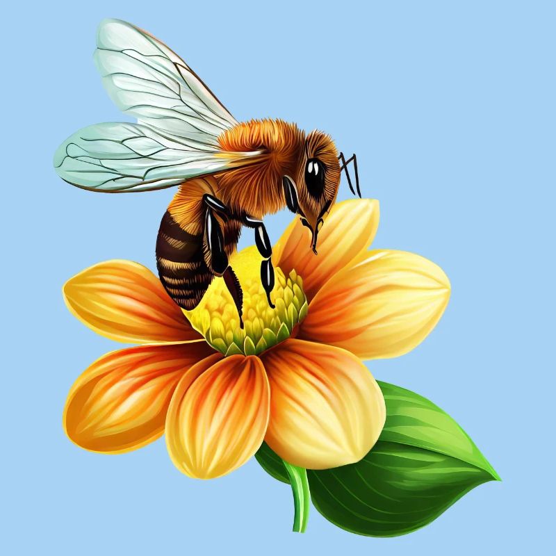Honey bee at work: bloom pollination design