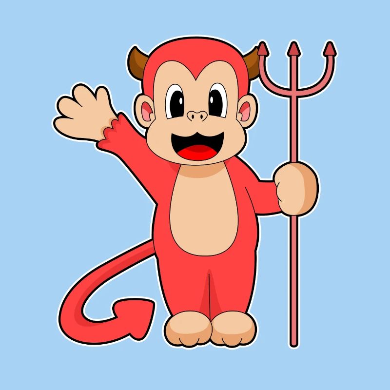 Singe Halloween Devil Trident