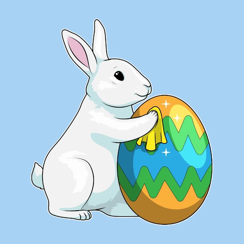 Bunny Easter Easter Egg Cleaning