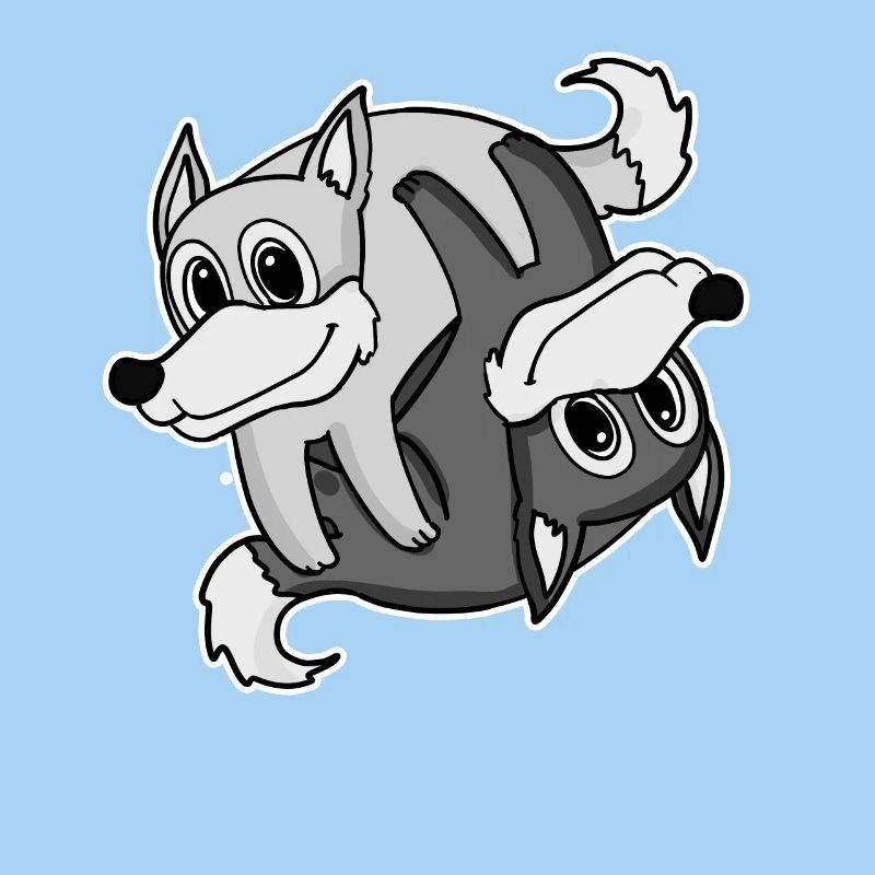 Yin Yang Wolf Wolves